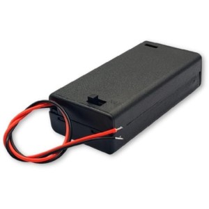 Battery holder for 2 x AA R6 3V with ON/OFF switch and snap-on cover