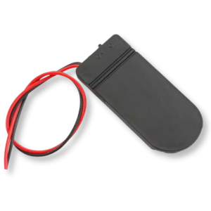 Battery cage 2 x CR2032 6V with switch lockable with cables