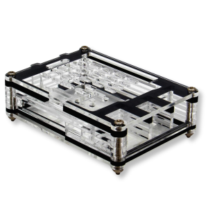Transparent acrylic enclosure for Raspberry Pi 5 from Waveshare