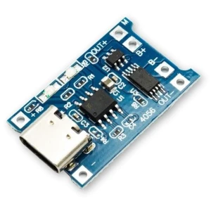 TP4056 1A Li-Ion/Li-Po charger, USB-C connector, 18650 cells, protection