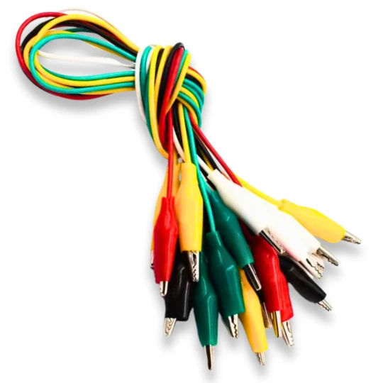 Zestaw 10 szt - 35 cm przewodów z krokodylkiem dwu (1)