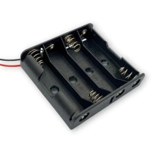 Durable 4x AA R6 battery holder, cell holder, rechargeable batteries, wires