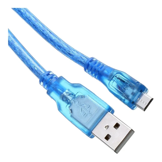 Przewód kabel MicroUSB B - A 2.0 niebieski - 1m do (1)