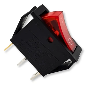 KCD3-101N rocker switch - ON/OFF - 3 PIN - red illuminated 6.3mm