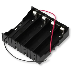 Holder with tabs for 4 x 18650 cells in parallel 3.6V + 8 cm wires