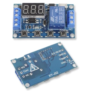 Time-delay relay with timer delay, 10 timer modes, loop delay, cyclic
