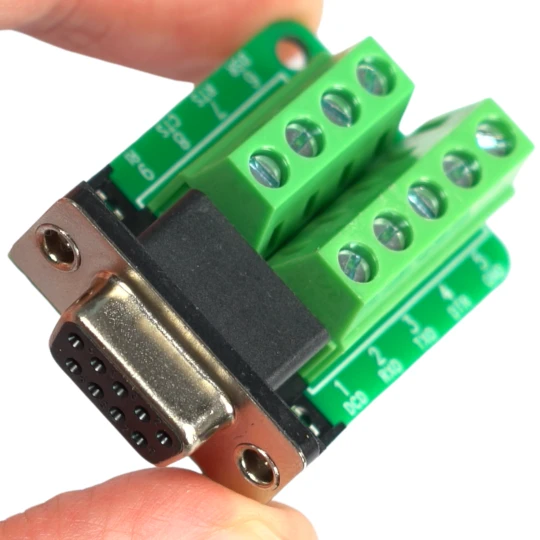 Zdjęcie produktu Adapter RS232 DE9 DB9 żeński na terminal block śrubowy D-Sub bezlutowy ARK (1)