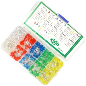Zestaw 300 diod LED 3mm i 5mm Czerwone Zielone Niebieskie + organizer