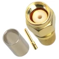 Zdjęcie produktu Złącze wtyk SMA męski zaciskany złocony teflon na kabel H-155 RF-5 RF-240 (2)