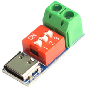 Moduł emulatora Power Delivery PD USB-C 5V 9V 12V 15V 20V 5A 100W + zaciski