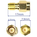 Zdjęcie produktu Adapter konektor antenowy wtyk SMA gniazdo SMA-RP 50 ohm złocone LoRa FPV (3)