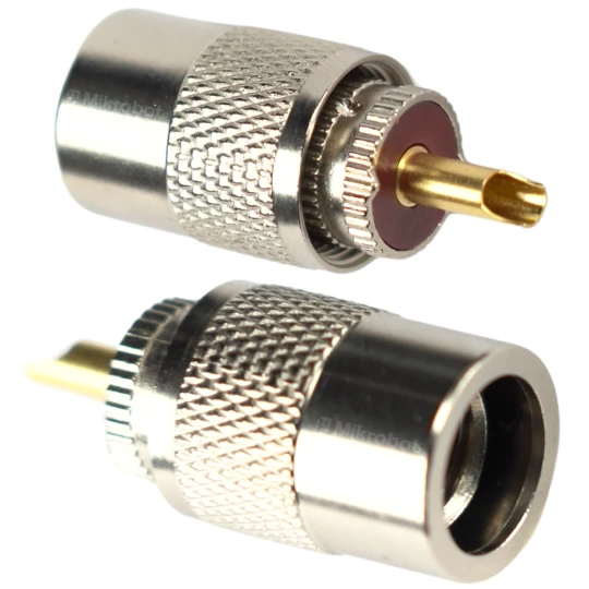 Zdjęcie produktu Wtyk złącze UC-1 UHF męski nakręcany lutowany kabel RG-11 pozłacany PL-259 (1)