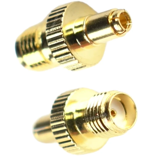 Zdjęcie produktu Adapter antenowy przejściówka gniazdo SMA żeńskie na wtyk TS9 GSM złoty (1)
