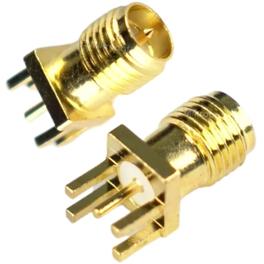 Zdjęcie produktu Gniazdo RP-SMA żeńskie do druku boczne PCB 1,5-1,6 mm 50 Ohm złocony styk (1)