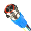 Zdjęcie produktu Przełącznik monostabilny wandaloodporny 16mm LED czerwony 12-24V + gniazdo (2)