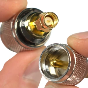 SMA antenna adapter, UHF plug, 50-ohm plug, RF connector for radio communications
